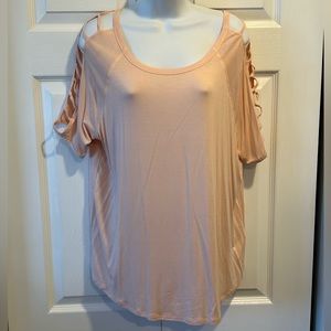 August Silk Short Sleeve Top, Size L